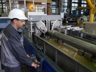 AUTS Axle-4 OS-4 System for automated ultrasonic inspection of railway axles during production