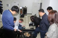 Manual flaw detection on artificial rails as a part of training for the Korea Technology Science, Co., Ltd company's personnel
