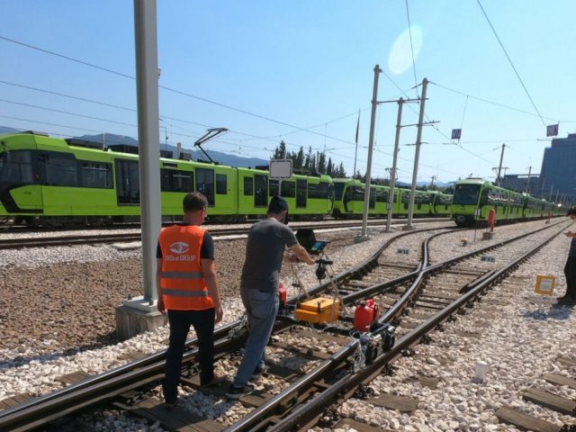 Training process on how to detect flaws of rails with the ultrasonic double rail flaw detector UDS2-73 for Turkish customers, August 2020