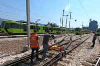 Training process on how to detect flaws of rails with the ultrasonic double rail flaw detector UDS2-73 for Turkish customers, August 2020