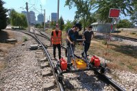 Turkish customer training how to test rails with the ultrasonic trolley  UDS2-73 – training at the customer's site, August 2020