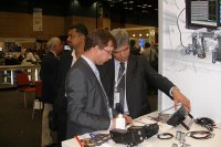 Attendees of the NDT exhibition in Durban, South Africa-2012 are watching the devices made by OKOndt GROUP