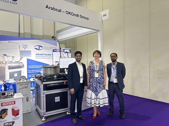 Mohamed Wasel, Tetiana Lutsenko y Miyad Hydrose en la feria MRO Middle East 2026, Dubái