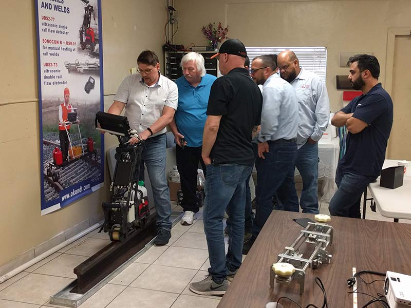 Presentation and training in the USA. American partners learned operating rails testing equipment