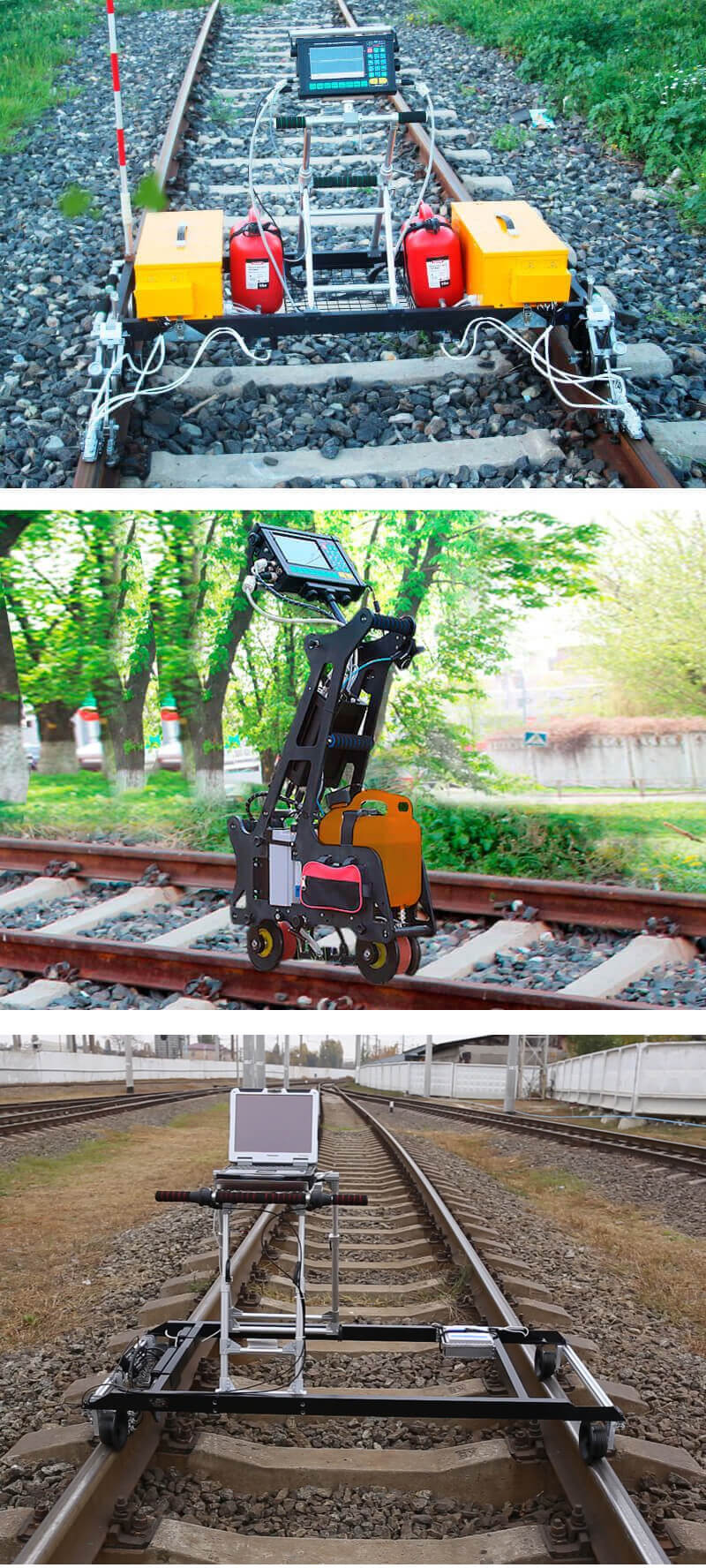 Mechanized rail testing by means of removable trolleys UDS2-73 and UDS2-77