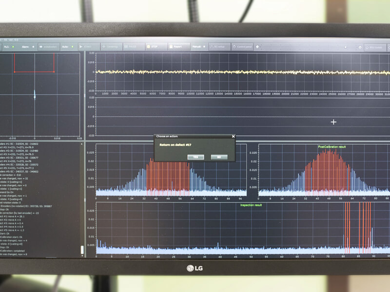 AUTS Axle-4 OS-4 System for automated ultrasonic inspection of railway axles during production