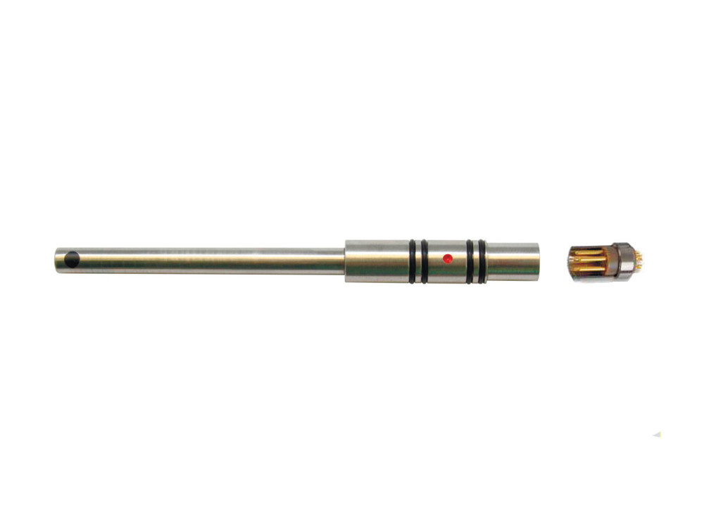 Eddy-current Dynamic Rotating Rigid Probe (with stainless steel housing) for bolt holes testing (coils are positioned at right angles to the probe shaft length, Differential Unshielded / Shielded)