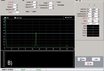 Display of flaw detection on the ОКО-22М-EMA system screen