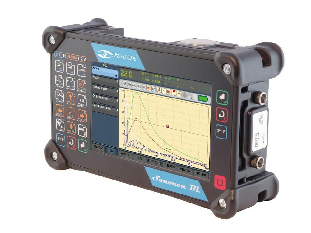 Portable ultrasonic flaw detector with a large screen Sonocon BL